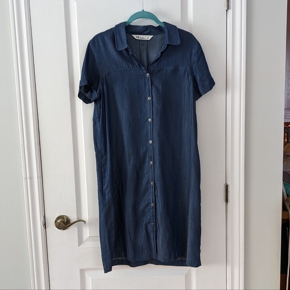 Fig Clothing SOY Dress blue denim tencel size Medium T6 - Picture 11 of 11